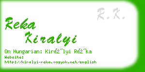 reka kiralyi business card